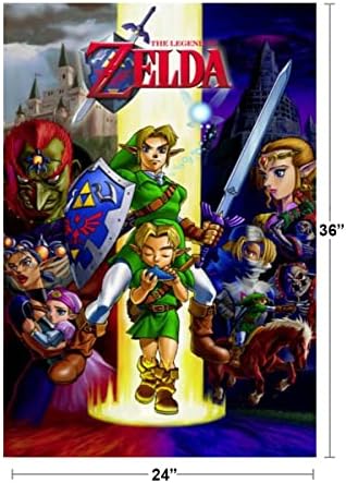 Пирамида на Америка Zelda Окарина Време на Игра Стръмен Стенен Декор Арт Плакат с Принтом 24x36