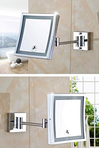 Z Създаване на Дизайнерско Огледало за тоалетка маса, Огледало за баня, Нарастващи с 8 инча, Козметично Стенно Огледало За грим Огледало за бръснене в Банята с 3-кратно увеличение, сребро-8 инча, Огледало за общежития