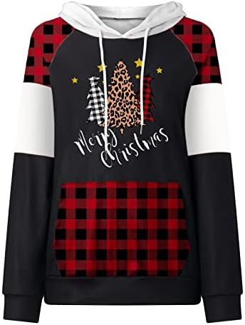 NOKMOPO/ Коледни Пуловери за Семейството, Дамска Мода, Блузи с Коледните Принтом в Клетка с Дълъг Ръкав, Пуловер, Свитшот, Топ