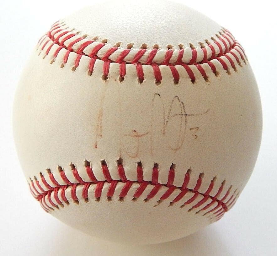 Найер Морган е Подписал Официален Бейзболен автограф Rawlings OML С Бледи Автограф - Бейзболни топки с автографи