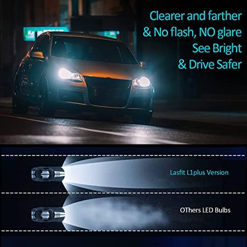 Комбинирана Led лампа LASFIT H7 H11, Мини-Размер на 6000 К, Бели Сгъваеми Чипове, Универсален Комплект за Ремонт, Безвентиляторные led Крушки Комплект за подмяна на халогенни