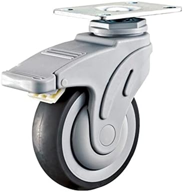 RFXCOM Mute Универсален пластмасов колело на количка, нескользящее, износостойкое, 1 бр. (Цвят: без спирачки, размер: 5 инча)