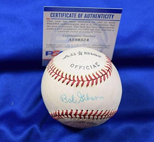 Рядко бейзболен автограф Боб Гибсън с автограф на PSA DNA Coa 1970-те години - Бейзболни топки с автографи