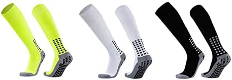 UNeedVog 3 опаковки Мъжки Чорапи с Футболния Изземване, Изолирана Спортни Чорапи с Възглавница, Нескользящие Накладки за Футбол