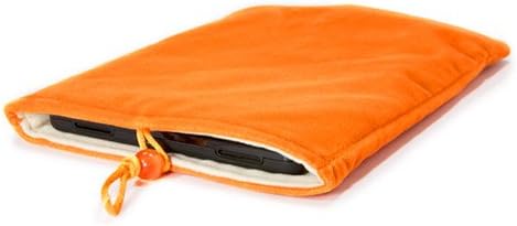 Калъф BoxWave, който е съвместим с Plum Ten 3G (Case by BoxWave) - Кадифена торбичка, калъф от мека велюровой плат с завязками за Plum Ten 3G, Plum Ten 3G | Optimax 10 - Ярко-оранжев