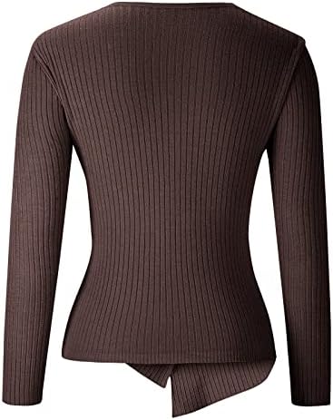 Дамски Блузи, Блузи-пуловери с V-образно деколте и Дълъг Ръкав, плетени калъф за плетене на една Кука, Основни Есенно-Зимни Блузи 2023 6J