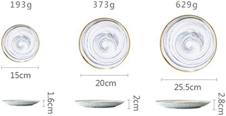 СЛАМА Мраморна плоча-Мрамор Дизайнерски чинии Големи Кът чинии Маруля / Десертни чинии с пайети и Мраморни Празнични Хартиени чинии (Цвят: B размер: 25 см)
