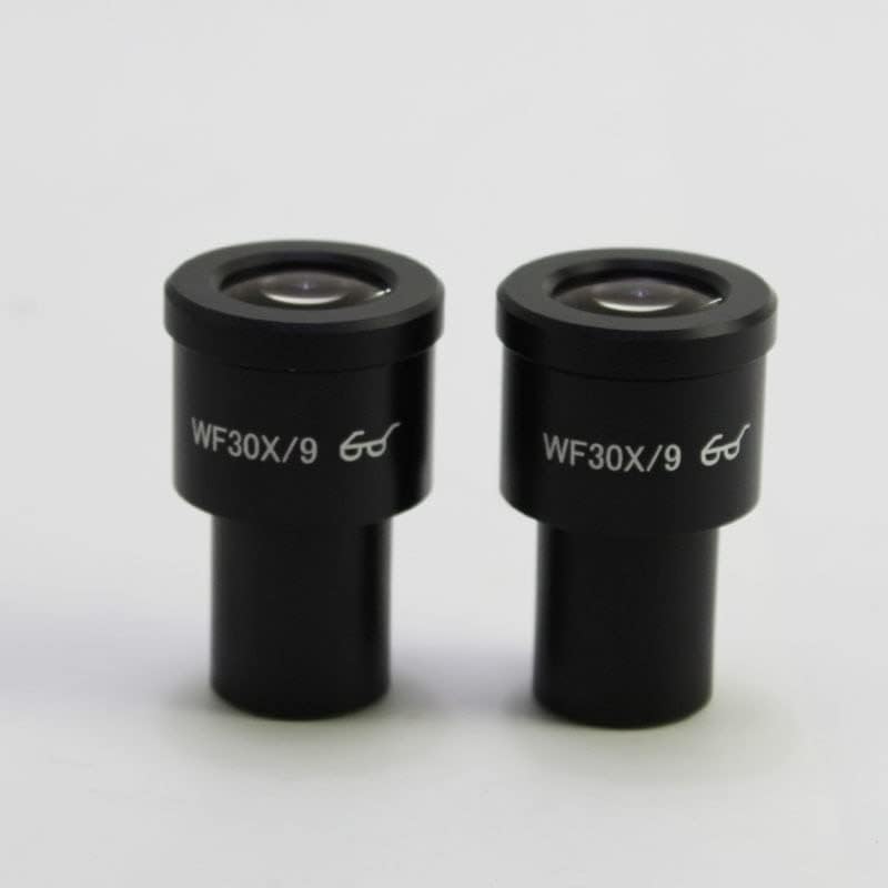 Haiqings Super Widefield WF30X/9 мм Окуляры за микроскоп резервни Части за микроскопи с висока точка на преглед Окуляры за обектив биологичен микроскоп (Цвят: 2 елемента WF30X)